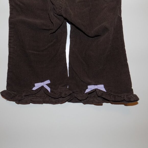 GYMBOREE Brown Purple Corduroy Pants Sz 12-18M Floral Embroidered Cowgirl Heart - Picture 3 of 7